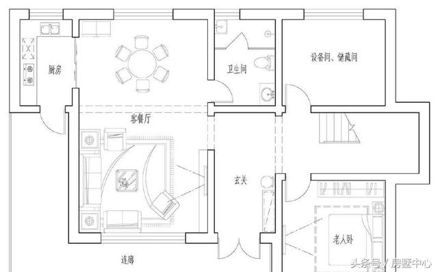 雙拼別墅設(shè)計圖，36萬蓋一棟，接上爸媽一起住