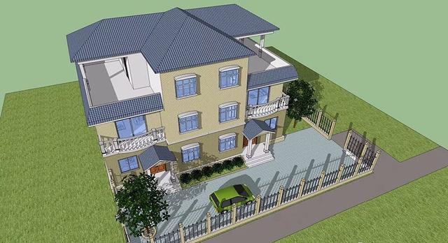 兩層半雙拼別墅設(shè)計(jì)圖，17x11.6米，適合家中兄弟二人建造