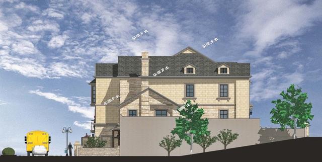 豪華法式雙拼別墅設(shè)計圖，帶車庫，適合家境殷實或者家庭成員較多的家庭參考建造