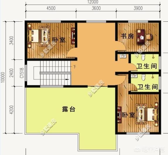 面寬12米，進(jìn)深10米的宅基地可以這樣建，推薦這款三層別墅設(shè)計(jì)圖