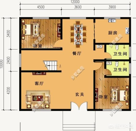 面寬12米，進(jìn)深10米的宅基地可以這樣建，推薦這款三層別墅設(shè)計(jì)圖
