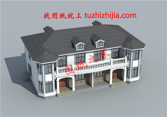 二層農(nóng)村雙拼別別墅帶露臺(tái)設(shè)計(jì)圖，20×11.8米，單戶110平米