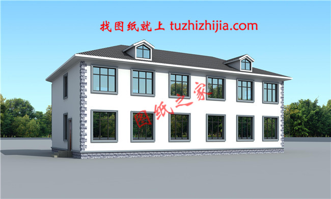 二層農(nóng)村雙拼別別墅帶露臺(tái)設(shè)計(jì)圖，20×11.8米，單戶110平米