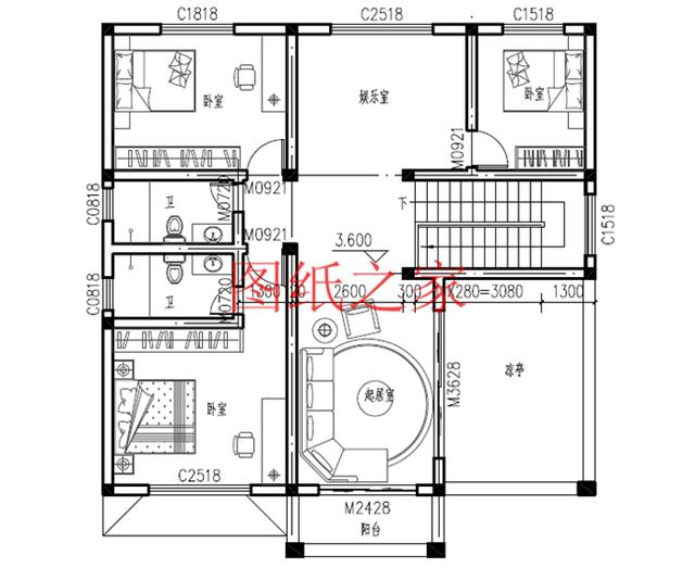 農(nóng)村二層別墅設(shè)計圖，簡單大方，占地面積120平方米到150平方米