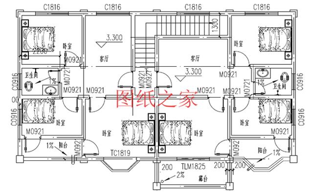 農(nóng)村二層別墅設(shè)計圖，簡單大方，占地面積120平方米到150平方米