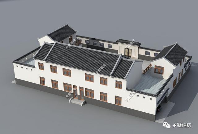 中式別墅設(shè)計(jì)圖，外型設(shè)計(jì)十分古典大方，彰顯地位和品味