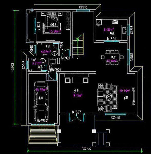 兩款帶堂屋的農(nóng)村自建房設(shè)計(jì)圖，又帶車庫(kù)又是五室三廳，很實(shí)用