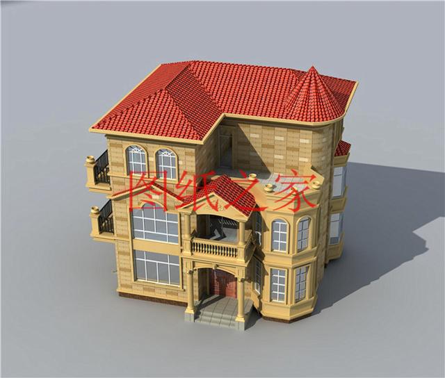 外觀靚麗、布局實用，建成后氣派有面子的小戶型三層別墅設(shè)計圖