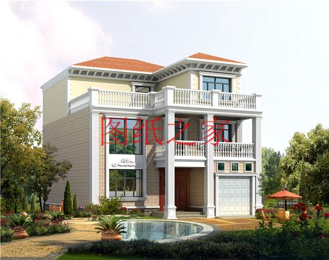 外觀靚麗、布局實用，建成后氣派有面子的小戶型三層別墅設(shè)計圖