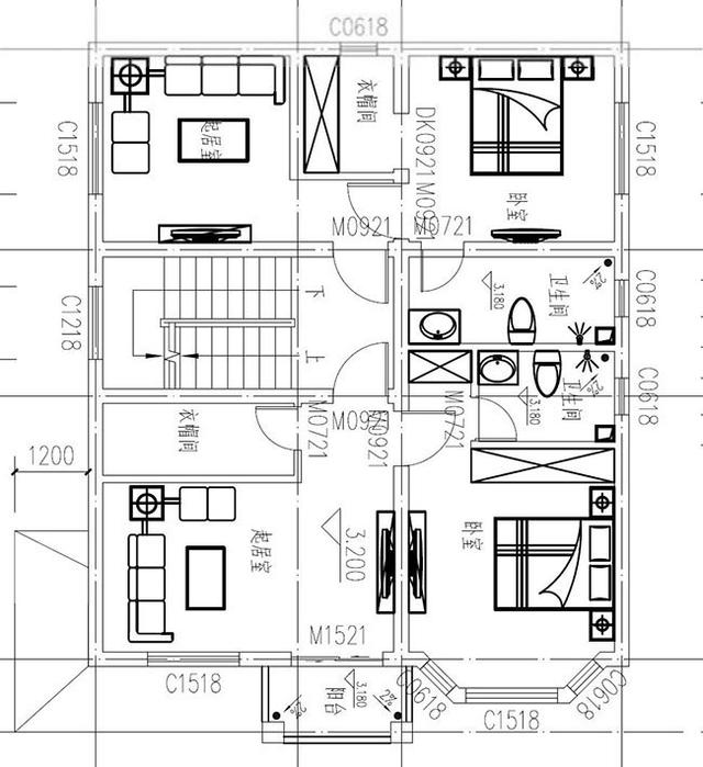 占地小巧的三層自建別墅設(shè)計(jì)圖，占地100平，開間8米，戶型很實(shí)用