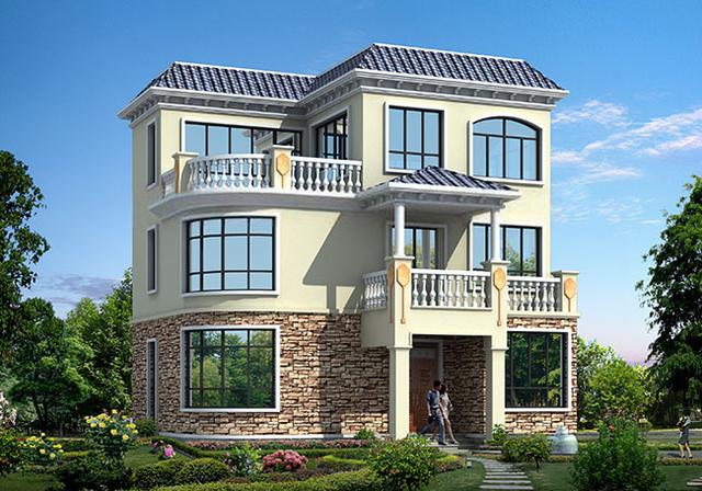 占地小巧的三層自建別墅設(shè)計(jì)圖，占地100平，開間8米，戶型很實(shí)用