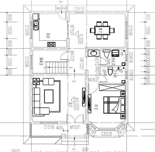 占地小巧的三層自建別墅設(shè)計(jì)圖，占地100平，開間8米，戶型很實(shí)用