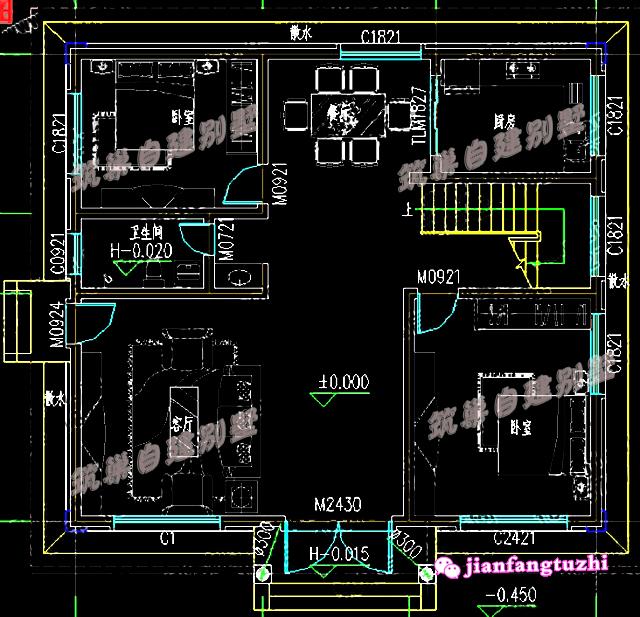 農(nóng)村二層簡(jiǎn)歐別墅設(shè)計(jì)圖，造價(jià)20萬(wàn)，滿(mǎn)足三代同堂居住完全沒(méi)問(wèn)題。