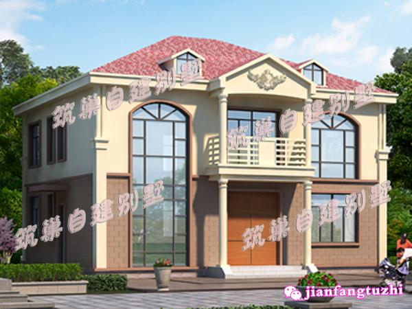 農(nóng)村二層簡(jiǎn)歐別墅設(shè)計(jì)圖，造價(jià)20萬(wàn)，滿(mǎn)足三代同堂居住完全沒(méi)問(wèn)題。