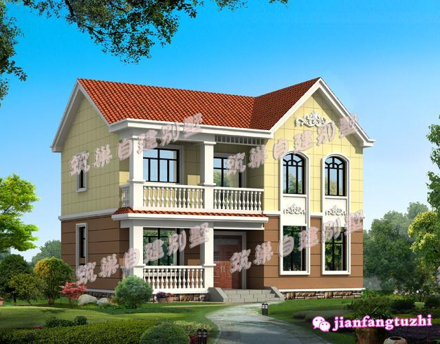 農(nóng)村二層簡(jiǎn)歐別墅設(shè)計(jì)圖，造價(jià)20萬(wàn)，滿(mǎn)足三代同堂居住完全沒(méi)問(wèn)題。