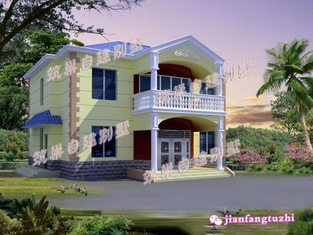 農(nóng)村二層簡(jiǎn)歐別墅設(shè)計(jì)圖，造價(jià)20萬(wàn)，滿(mǎn)足三代同堂居住完全沒(méi)問(wèn)題。