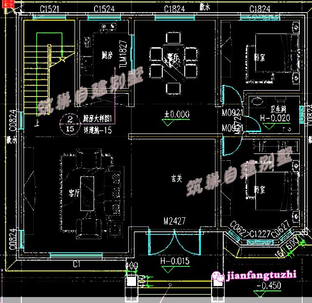 占地150㎡三層新農(nóng)村別墅設(shè)計圖，帶大露臺，高檔大氣，滿足農(nóng)村大家庭居住。