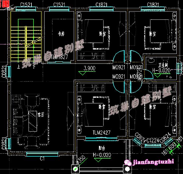 占地150㎡三層新農(nóng)村別墅設(shè)計圖，帶大露臺，高檔大氣，滿足農(nóng)村大家庭居住。