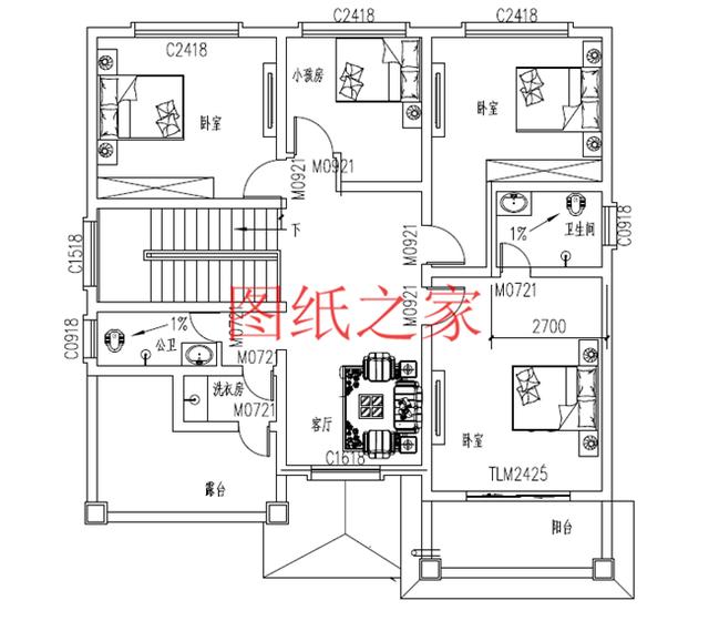 推薦3套農(nóng)村二層別墅設(shè)計(jì)圖，2個(gè)客廳5個(gè)臥室，全家人都能住在一起，不能錯(cuò)過(guò)！