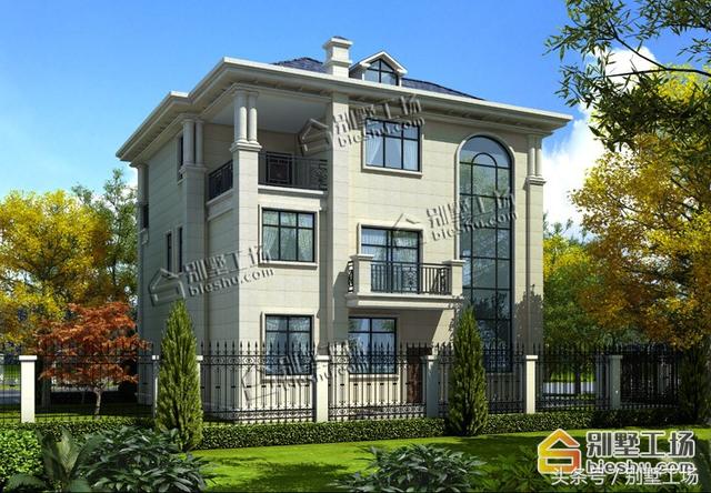 12.3x12.3三層簡歐別墅設(shè)計(jì)圖，帶電梯，豪華大氣，在農(nóng)村建一棟很有面子！