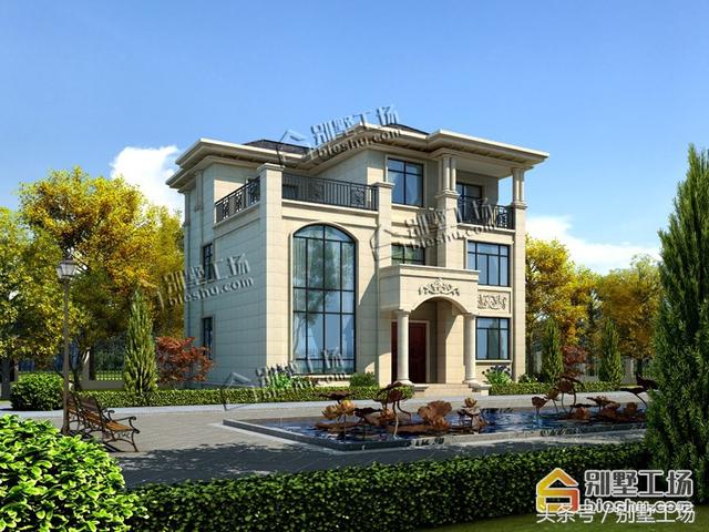 12.3x12.3三層簡歐別墅設(shè)計(jì)圖，帶電梯，豪華大氣，在農(nóng)村建一棟很有面子！