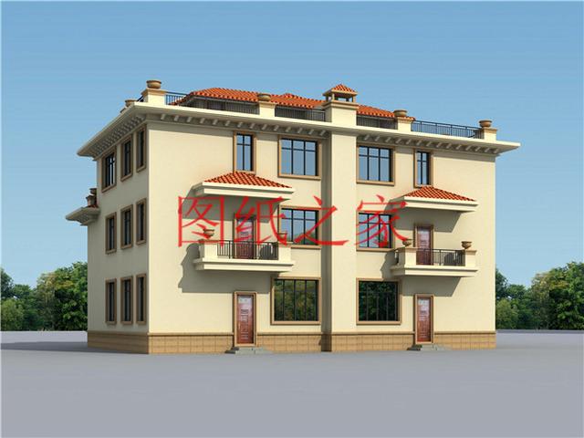 推薦2套三層雙拼別墅，豪華大氣，村里人一定非常羨慕兄弟倆！