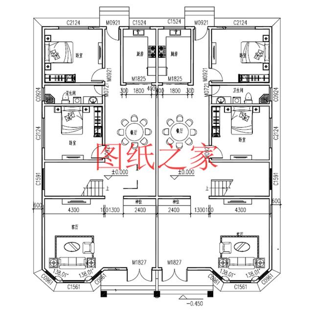 推薦2套三層雙拼別墅，豪華大氣，村里人一定非常羨慕兄弟倆！