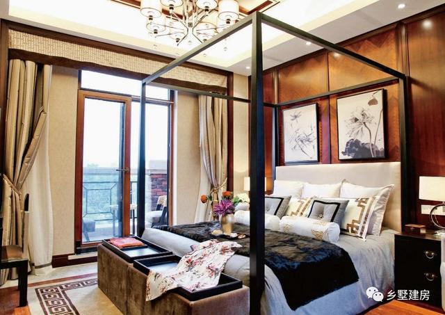 占地166平的三層新中式農(nóng)村別墅設計圖，堂屋涼亭，造價55萬左右