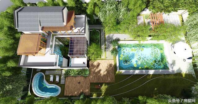 新中式三層磚混結(jié)構(gòu)別墅設(shè)計圖，豪華還帶泳池，被植物環(huán)繞，空氣超好，非常適合養(yǎng)老！