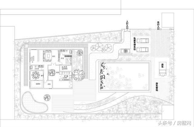 新中式三層磚混結(jié)構(gòu)別墅設(shè)計圖，豪華還帶泳池，被植物環(huán)繞，空氣超好，非常適合養(yǎng)老！