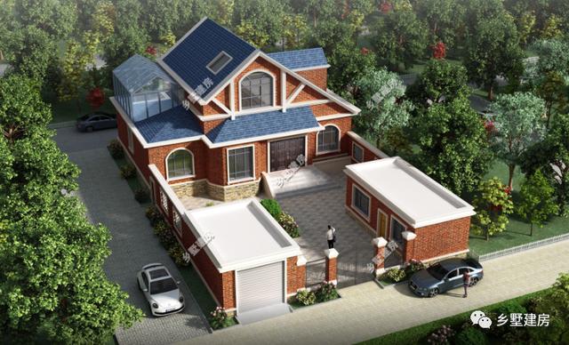 三層款外形豪華大氣的農(nóng)村別墅設(shè)計圖，給你不一樣的感覺！