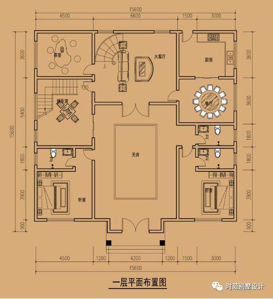 三層中式別墅設(shè)計(jì)圖，帶庭院+地下室，外觀大氣，是大城市很難能有的舒適。
