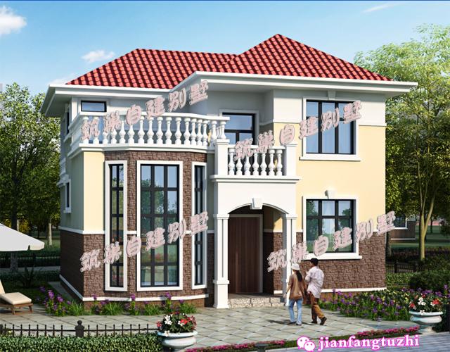 10米x10米農(nóng)村二層帶夾層磚混結構別墅設計圖，戶型方正，戶型十分漂亮，造價20萬（附鏡像圖）