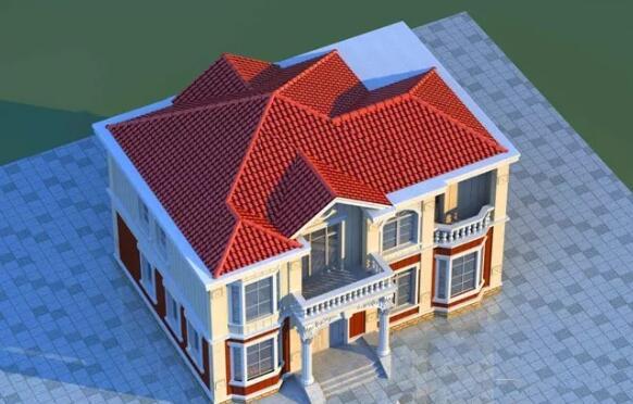 14.7米x10.3米農(nóng)村二層現(xiàn)代別墅設(shè)計(jì)圖，帶棋牌室，適合農(nóng)村自建！