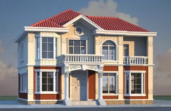 14.7米x10.3米農(nóng)村二層現(xiàn)代別墅設(shè)計(jì)圖，帶棋牌室，適合農(nóng)村自建！