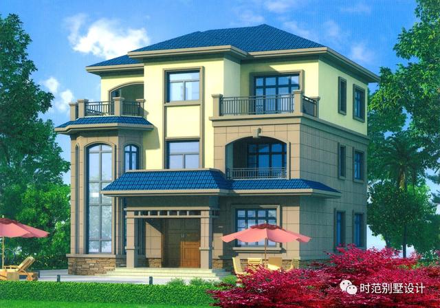 農(nóng)村三層歐式獨棟別墅設(shè)計圖，外觀優(yōu)雅端莊，古樸大方，8室4廳，適合農(nóng)村自建