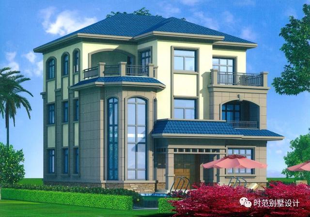 農(nóng)村三層歐式獨棟別墅設(shè)計圖，外觀優(yōu)雅端莊，古樸大方，8室4廳，適合農(nóng)村自建