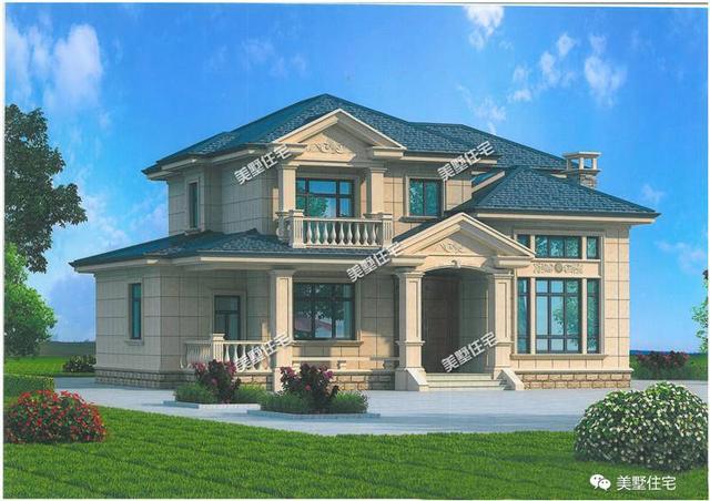 五款開(kāi)間15米的農(nóng)村歐式別墅設(shè)計(jì)圖，第三款帶陽(yáng)光房，第4款的造價(jià)最低，主體造價(jià)24萬(wàn)左右。