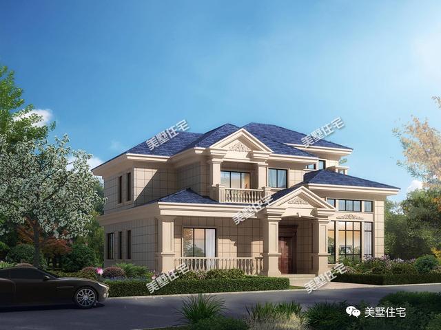 五款開(kāi)間15米的農(nóng)村歐式別墅設(shè)計(jì)圖，第三款帶陽(yáng)光房，第4款的造價(jià)最低，主體造價(jià)24萬(wàn)左右。