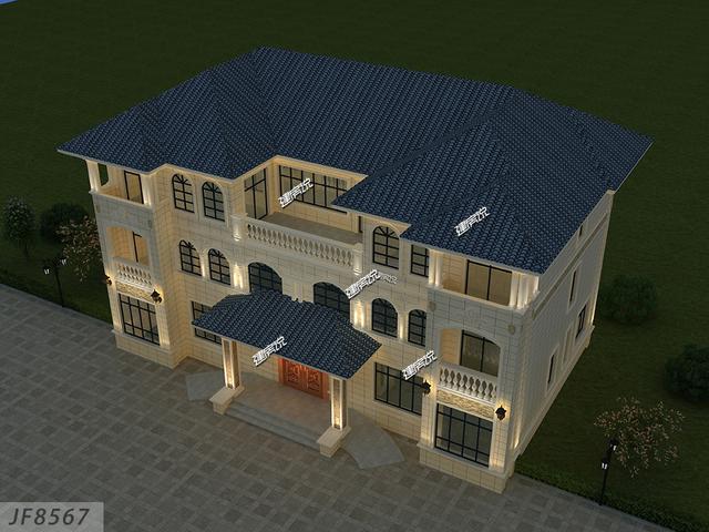 二層兄弟雙拼別墅設(shè)計圖，外型極美極大氣，建在村里，面子十足！