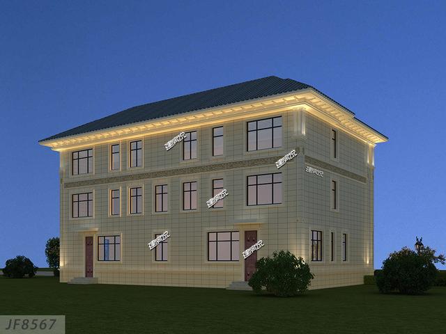 二層兄弟雙拼別墅設(shè)計圖，外型極美極大氣，建在村里，面子十足！