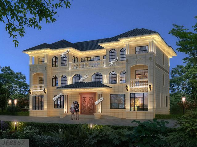 二層兄弟雙拼別墅設(shè)計圖，外型極美極大氣，建在村里，面子十足！