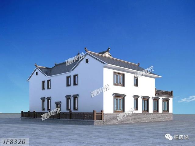 占地444平方米的中式二層別墅設(shè)計圖，有庭有院的家，才是我們最理想的居所。