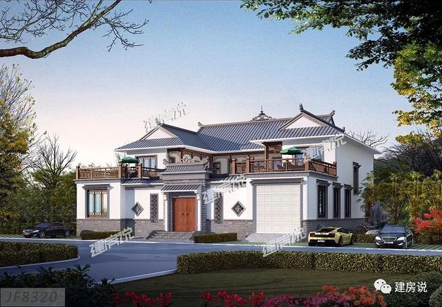 占地444平方米的中式二層別墅設(shè)計圖，有庭有院的家，才是我們最理想的居所。