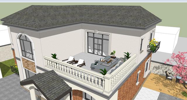 14.5mX11m農(nóng)村二層小情調(diào)別墅設(shè)計圖，簡單大方，適合農(nóng)村自建。