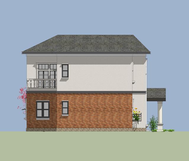 14.5mX11m農(nóng)村二層小情調(diào)別墅設(shè)計圖，簡單大方，適合農(nóng)村自建。