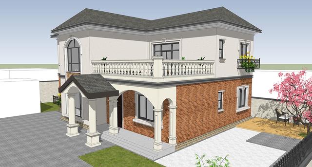 14.5mX11m農(nóng)村二層小情調(diào)別墅設(shè)計圖，簡單大方，適合農(nóng)村自建。