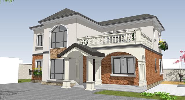 14.5mX11m農(nóng)村二層小情調(diào)別墅設(shè)計圖，簡單大方，適合農(nóng)村自建。