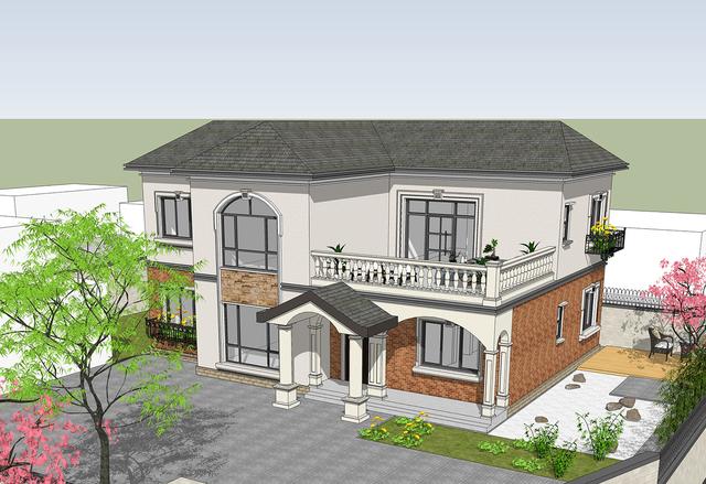 14.5mX11m農(nóng)村二層小情調(diào)別墅設(shè)計圖，簡單大方，適合農(nóng)村自建。