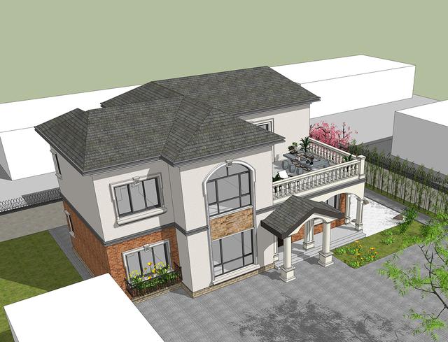 14.5mX11m農(nóng)村二層小情調(diào)別墅設(shè)計圖，簡單大方，適合農(nóng)村自建。